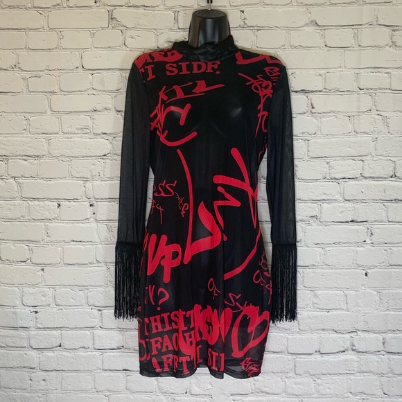 NWOT Women’s Sexy Mesh Sheer See Through Dress Sz S - Picture 3 of 9